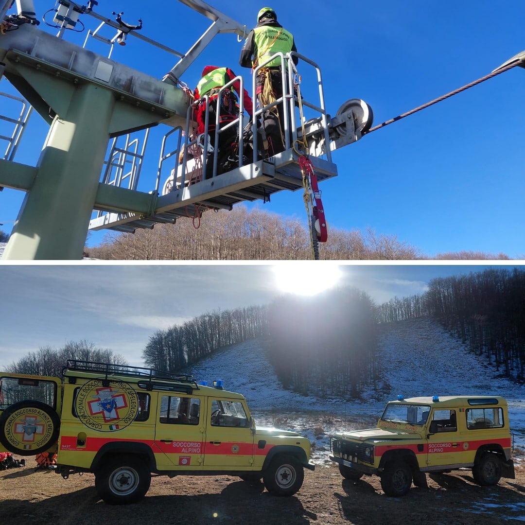 I tecnici della Stazione di Carrara e Lunigiana impegnati nell’esercitazione di …