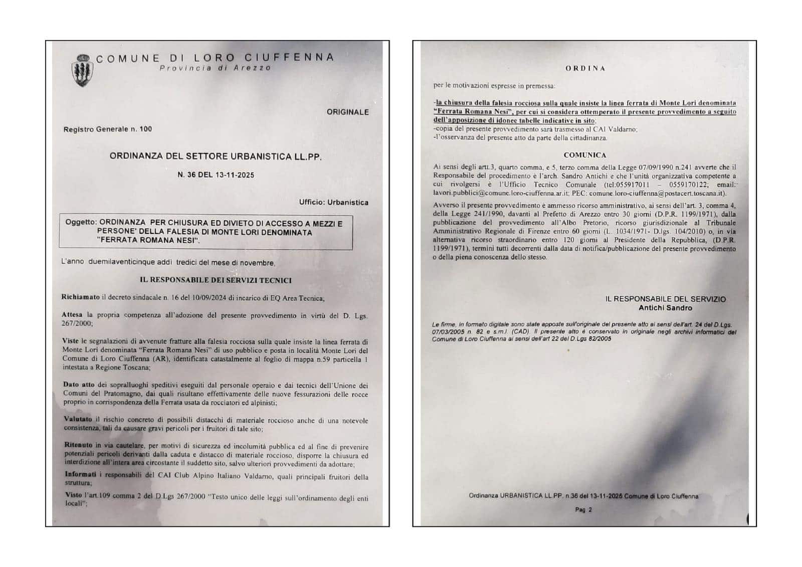 COMUNICAZIONE IMPORTANTE – CHIUSURA FERRATA “ROMANA NESI” A MONTE LORI
Il Comun…